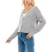  Juniors’ Cable-Knit Cardigan (Grey, X-Large)