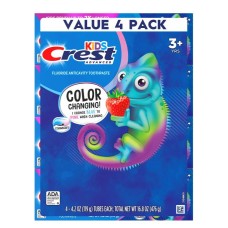 Crest Kid's Advanced Color Changing Toothpaste, Strawberry, 4.2 Ounce (4 Pack)