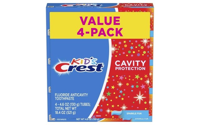  Kids Cavity Protection Toothpaste, Sparkle Fun Flavor, 4.6 oz 4 Pack