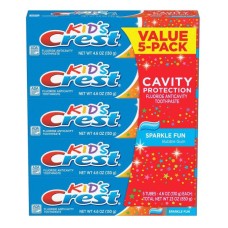 Crest Kid’s Toothpaste, Sparkle Fun Bubble Gum (4.6 oz, 5 pack)