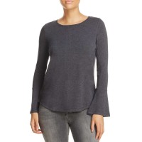 Design History Chiffon-Inset Top (Gray, X-Large)