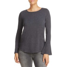 Design History Chiffon-Inset Top (Gray, X-Large)
