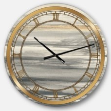 Designart watercolor colorfields II Metal Wall Clock, Beige