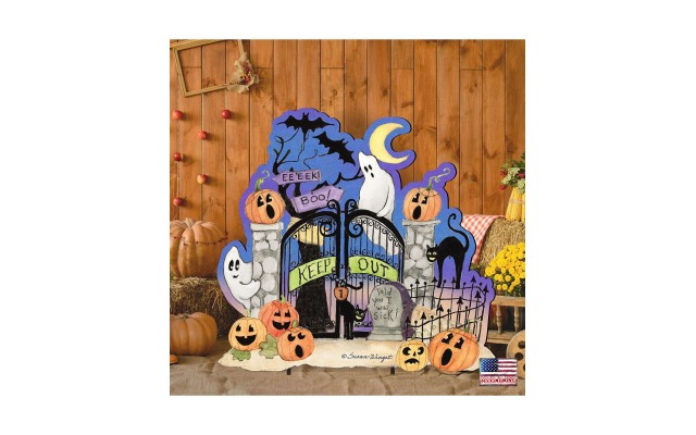  by Susan Winget Keep Out Halloween Wall and Door Decor, Multi, 24 X 18