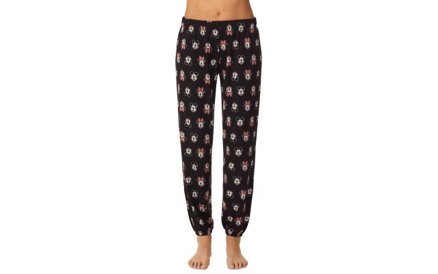  Women’s Mickey & Minnie Mouse Pajama Pants – Black Print, X-Large