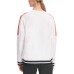  Women’s Sport Colorblocked Varsity-Stripe Pullover Blouse Tops, White, Medium