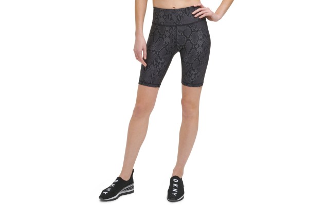  Women’s Snake-Embossed Bike Shorts, Black, Small