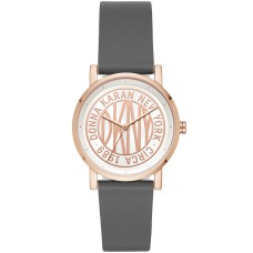 DKNY Women’s SoHo Gray Leather Strap Watch 34mm