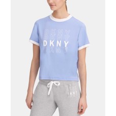 DKNY Women's Sport Logo Ringer T-Shirt Tops