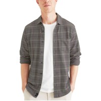 Dockers Men’s Slim-Fit Alpha Smart 360 Flex Stretch Check Long-Sleeve Shirt, Grey, XX-Large