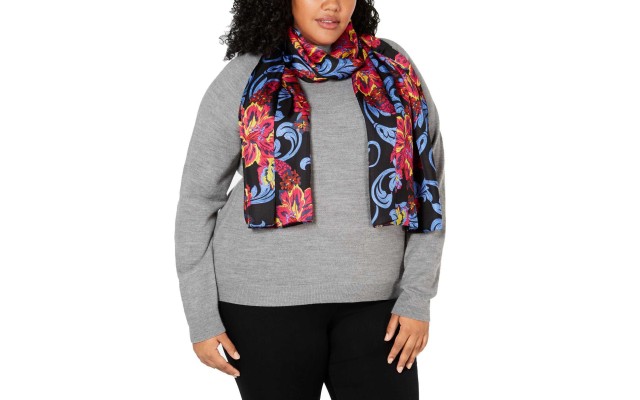  Giving Me Butterflies Silk Scarf (Black/Multi, One Size)