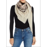 Echo Wavy Lines Patch Scarf, Natural