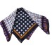  Womens Patchwork Plaid Silk Neckerchief, Black, 21×21