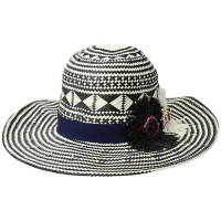 Echo Wow Appliqued Panama Hat (One Size, Black)