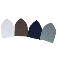 Eid Islamic Knitted Kufi Topi Prayer Hat Crochet Cap Taqiyah Takke Skull Beanie for Muslims, Prayers and Islamic Eids, Snow White - Seaweed Green - Navy - Gray