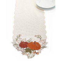 Elrene Pumpkin Farm Cutwork Fabric Runner, 13″ x 70″