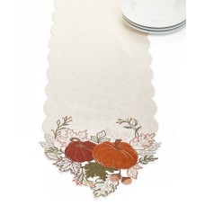 Elrene Pumpkin Farm Cutwork Fabric Runner, 13″ x 70″