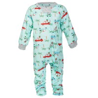 Family Pajamas Matching Baby Tropical Santa Printed Footed Pajamas, Green, 24 Months