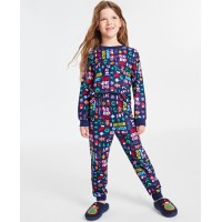 Family Pajamas Toddler, Little & Big Kids Holiday Toss Pajamas Set, Navy, 8