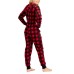  Women’s Hoodie 1 Piece Fleece Pajamas, Red/Black, X-Small