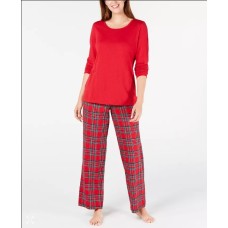 Family PJs Womens Christmas Holiday Pajama Set Red Small