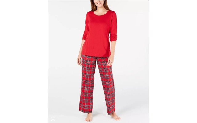 Family PJs Womens Christmas Holiday Pajama Set Red Small