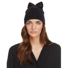 Federica Moretti Women’s Knit With Velvet Bow Caps