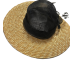 Fine Millinery by  Sinamay Wheatstraw Hat, Black/Brown