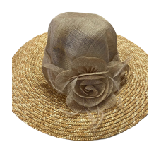 Fine Millinery by August Hat Company Sinamay Wheatstraw Hat, Beige