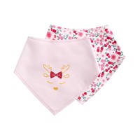 First Impressions Baby Girls 2-Pc. Reindeer Bandana Bib Set, pink, one size