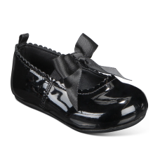 First Impressions Baby Girls Black Patent Walker Flat Shoes
