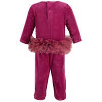 First Impressions Baby Girls Ft Ballerina Coverall, Plum, 0-3 Months
