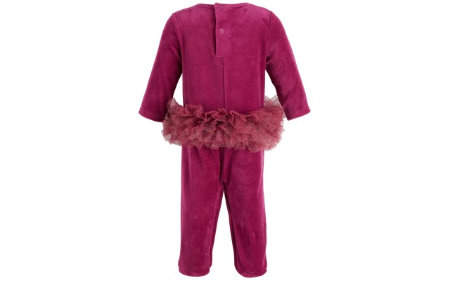  Baby Girls Ft Ballerina Coverall, Plum, 0-3 Months