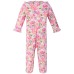  Baby Girls Watercolor Floral Coverall Set (6-9 Months)