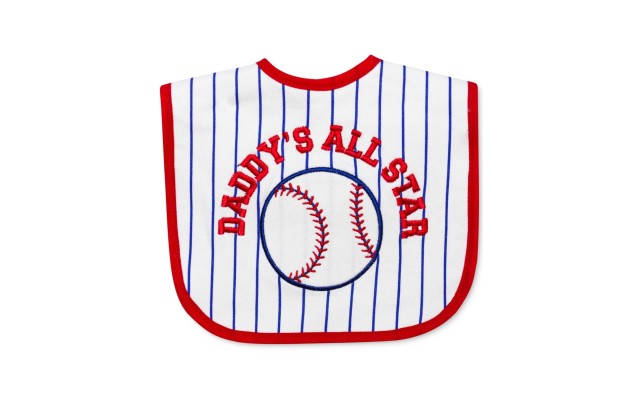  Daddy’s All Star Red White Blue Baseball Bib