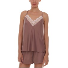 Flora by Flora Nikrooz Kit Heart Lace Cami & Tap Shorts Pajama Set, Pink, Medium
