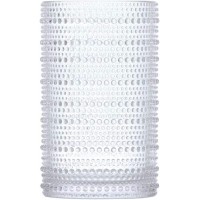 Fortessa Jupiter Beaded Hobnail Glass, 13 Ounce Iced Beverage (Set of 6), Clear