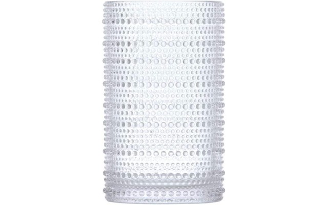  Jupiter Beaded Hobnail Glass, 13 Ounce Iced Beverage (Set of 6), Clear