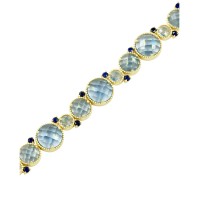 Freida Rothman Imperial Blue Soft Bracelet in 14K Gold-Plated Sterling Silver