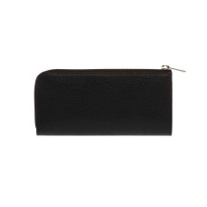 Furla Zip Around Safiano Leather Black Wallet (Black)