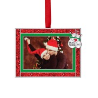 Ganz 4″ Frame Ornament Snowmen ‘Our First Christmas Together’ Red/Silver
