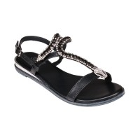 Gc Shoes Women’s Lidia Slingback Flat Sandals, Black, 8M