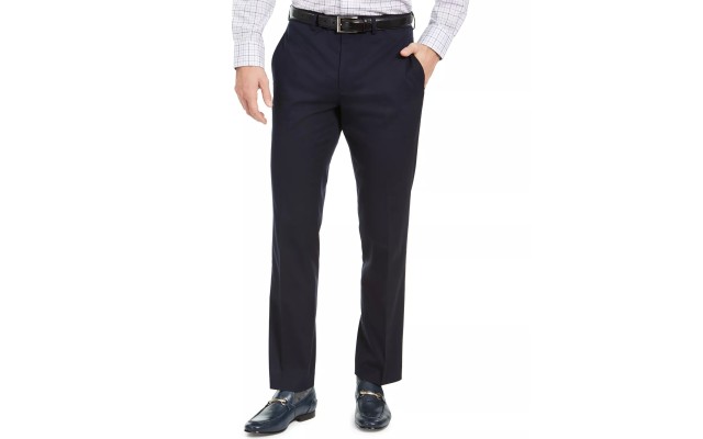  Men’s Classic-Fit Suit Pants Separates, Navy, 42L x 36W