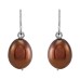  Chocolate Cultured Freshwater Pearl (7mm) Drop Earrings in Sterlin