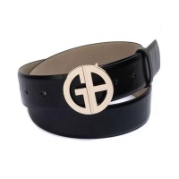 Giani Bernini Women’s Signature-Buckle Panel Belt, Black, Small