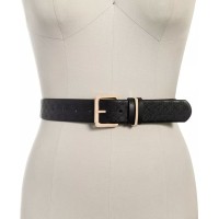 Giani Bernini Womens Embossed Logo Belts, Black, X-Large