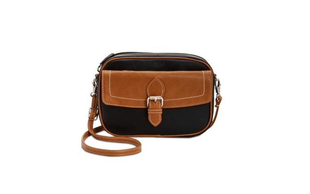  Women’s Leather Convertible Belt Bag (Black)