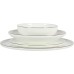  Lana 16-Piece Bone China Double Bowls with Gold Rim Dinnerware Set
