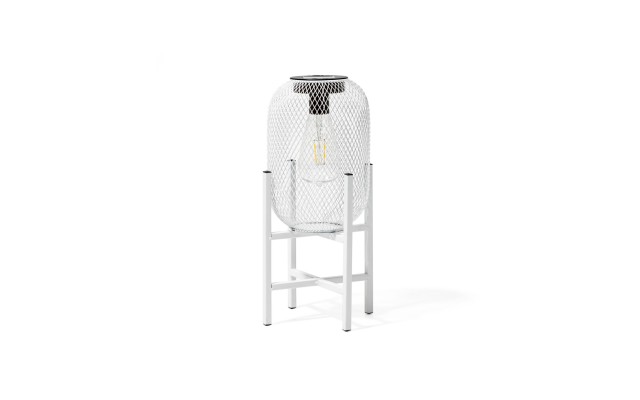 14.25″ H Metal Mesh Solar Powered Outdoor Lantern with Stand