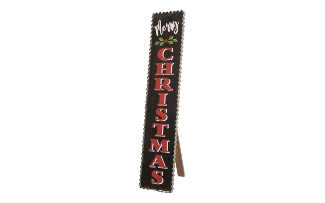  35.63″H Wooden Black Merry Christmas Porch Sign